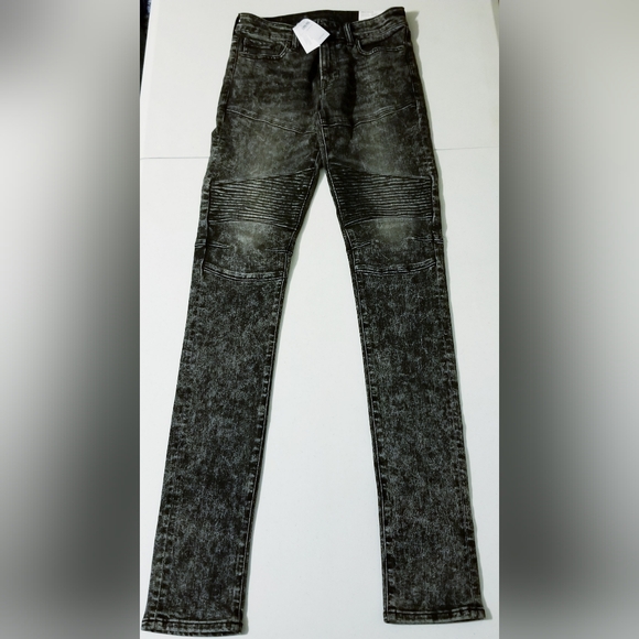 American Eagle Men's Black Acid Wash Next Level Flex Stacked Skinny Jeans 30x32 - Picture 10 of 12